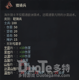 十字军之王3猎骑兵属性详解