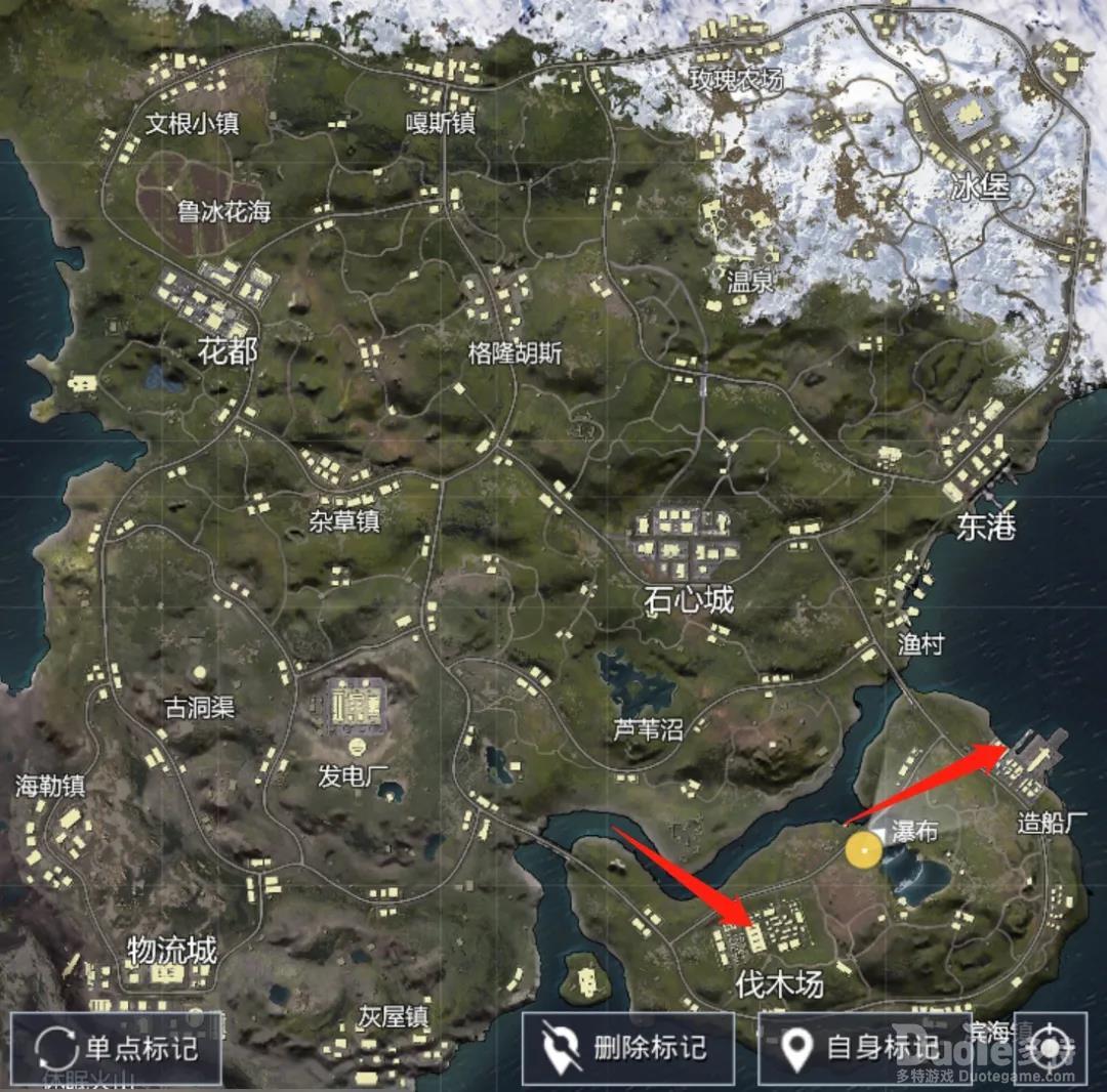 和平精英瀑布地址介绍