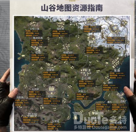 和平精英山谷物资跳伞地点推荐