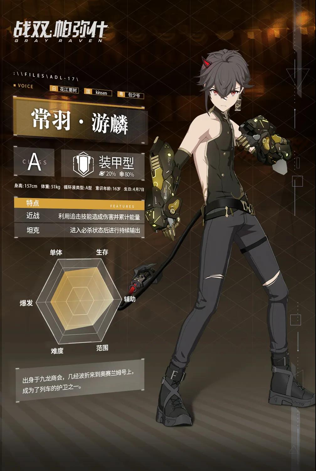 战双帕弥什新构造体常羽游麟介绍