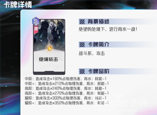 黑潮之上绝境斩击卡牌简评