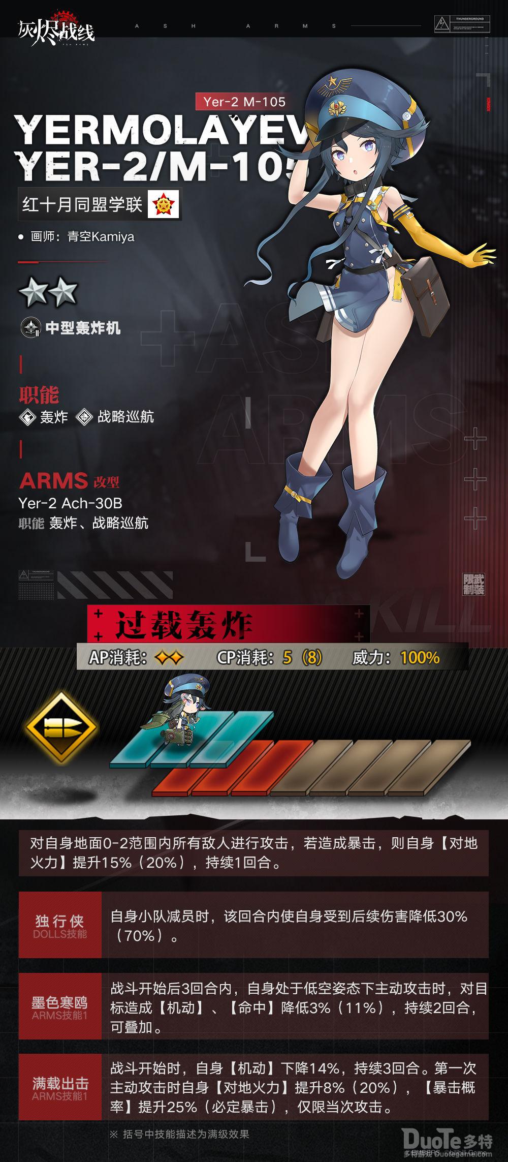 灰烬战线新角色Yer-2M-105介绍