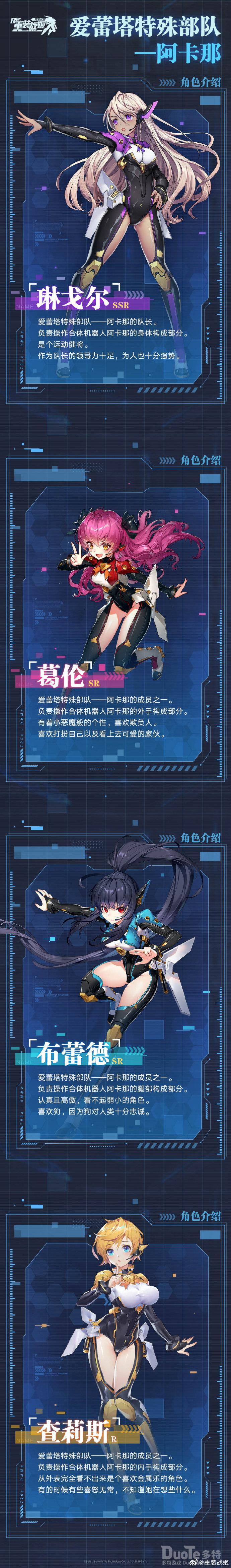 重装战姬阿卡纳小队成员介绍