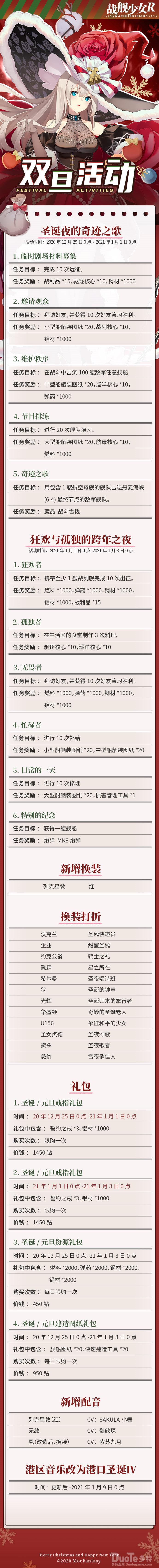 战舰少女R新活动双旦庆祝会介绍