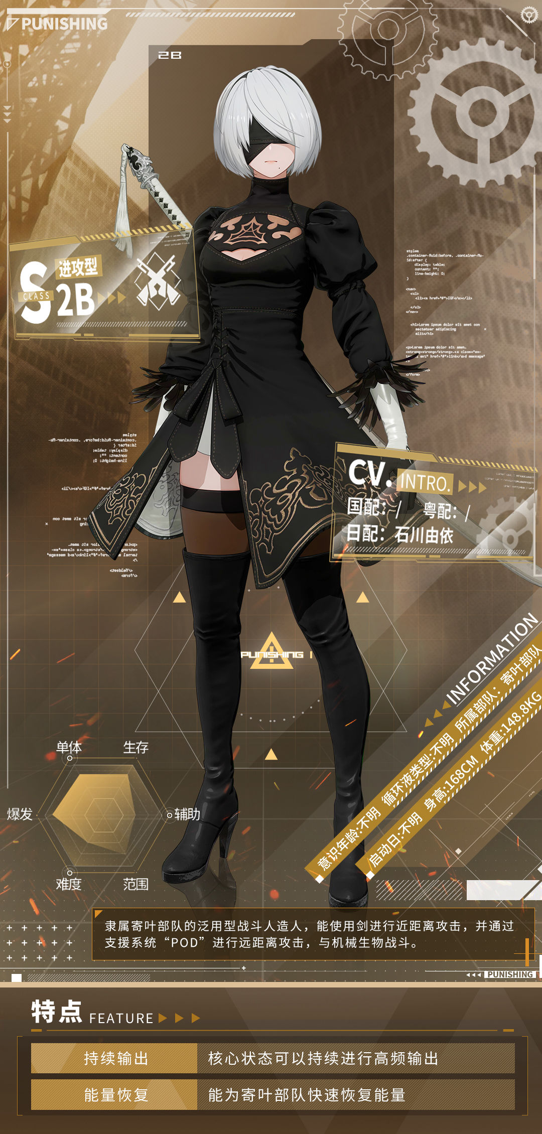 战双帕弥什联动角色2B介绍