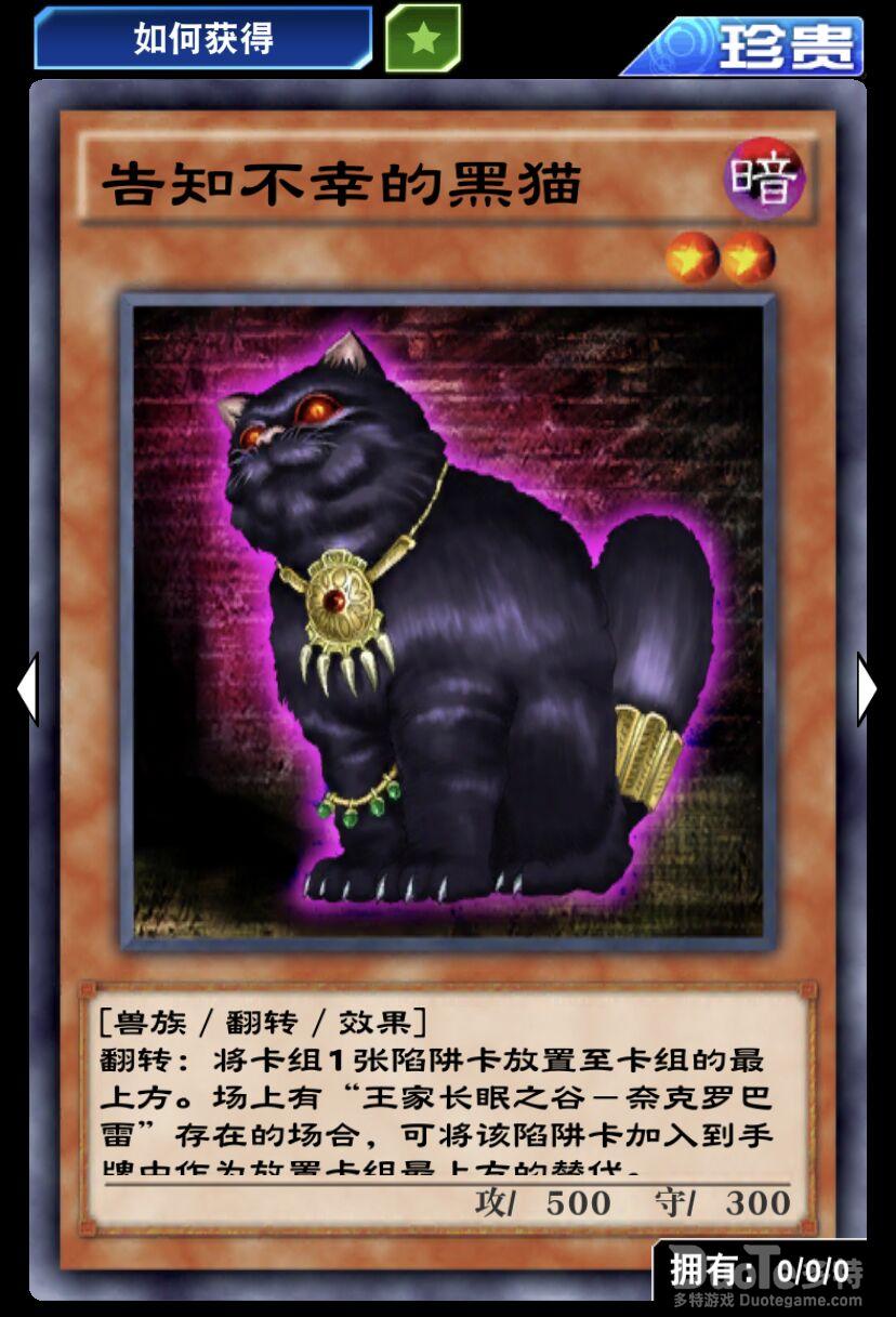 游戏王决斗链接单卡告知不幸的黑猫介绍