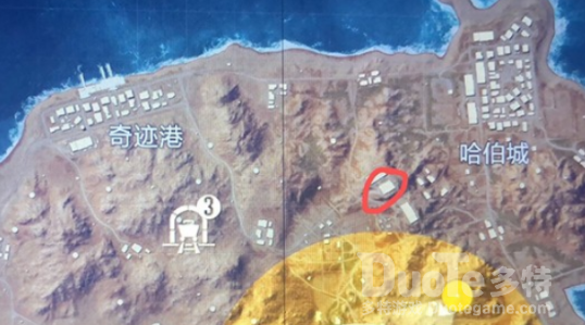 和平精英黄金岛写名字的墙的方位介绍