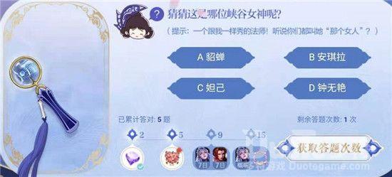 王者荣耀猜猜这是哪位峡谷女神答案汇总