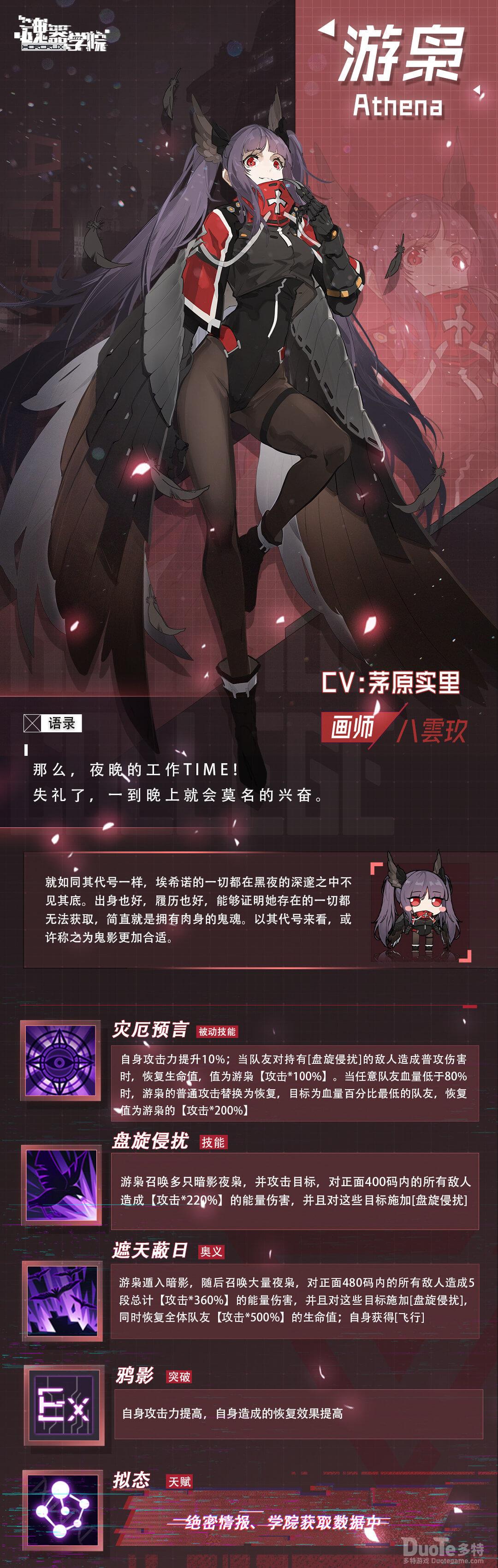 魂器学院新角色游枭介绍