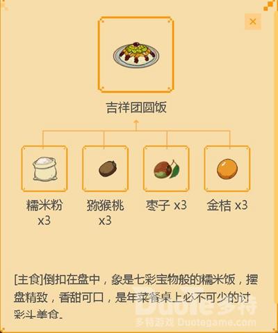 小森生活吉祥团圆饭食谱配方介绍