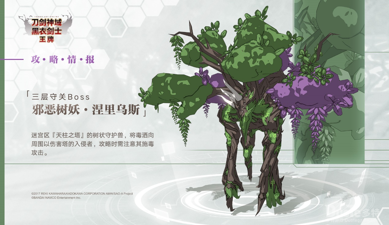刀剑神域王牌第三层BOOS邪恶树妖涅里乌斯介绍
