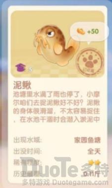 摩尔庄园手游泥鳅几点钟能钓 摩尔庄园手游泥鳅出没时间