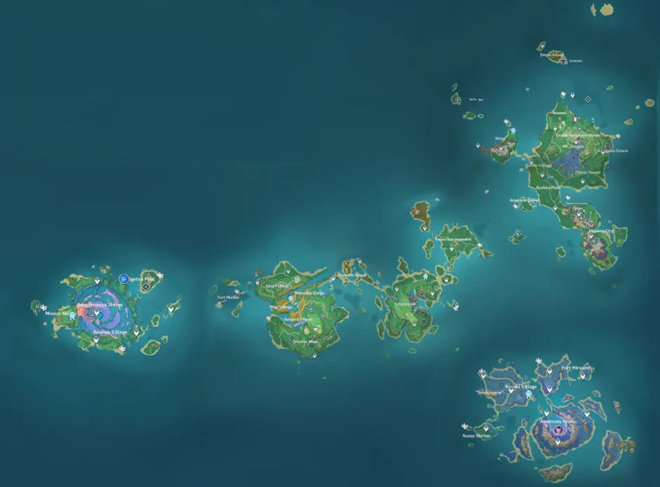 原神稻妻还有哪些地图没有开放原神稻妻后续地图开放一览