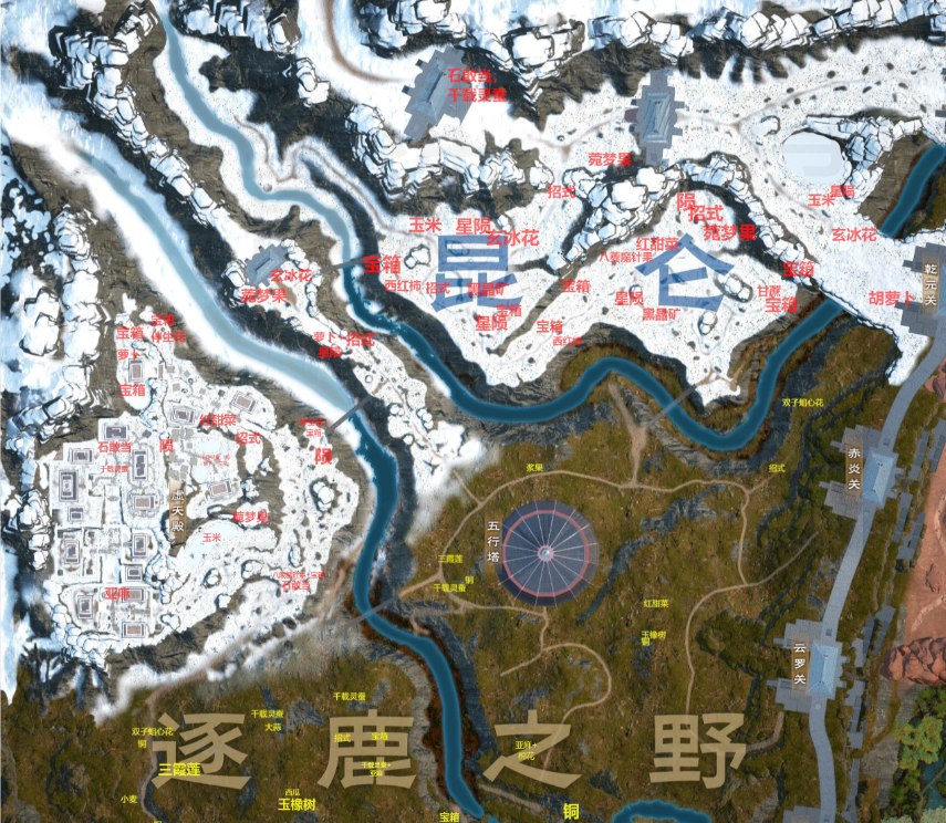太荒初境资源图太荒初境地图资源分布大全