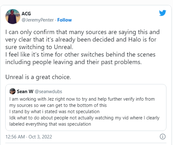 《光环：无限》&ldquo;确定&rdquo;转为虚幻5引擎