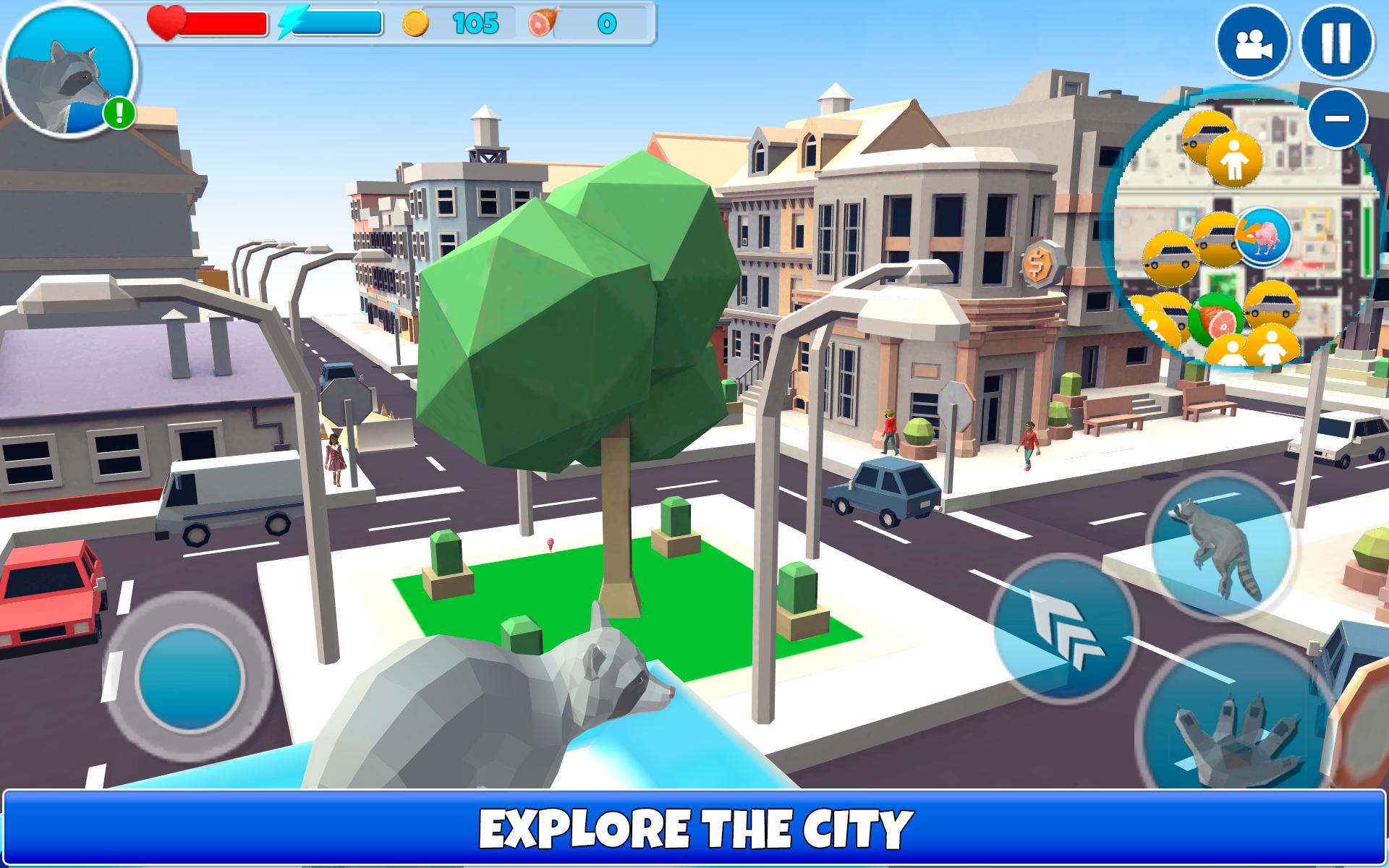 浣熊大冒险城市模拟器3D