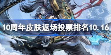 10周年皮肤返场投票排名10.16